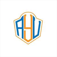 AYV abstract monogram shield logo design on white background. AYV creative initials letter logo. vector