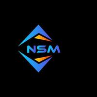 Diseño de logotipo de tecnología abstracta nsm sobre fondo negro. concepto de logotipo de letra de iniciales creativas de nsm. vector