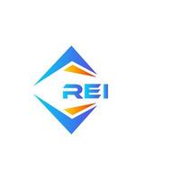 diseño de logotipo de tecnología abstracta rei sobre fondo blanco. concepto de logotipo de letra de iniciales creativas rei. vector