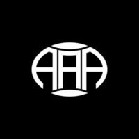AAA abstract monogram circle logo design on black background. AAA Unique creative initials letter logo. vector