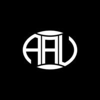 aau diseño de logotipo de círculo de monograma abstracto sobre fondo negro. logotipo de letra de iniciales creativas únicas de aau. vector