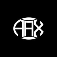 diseño de logotipo de círculo de monograma abstracto aax sobre fondo negro. logotipo de letra de iniciales creativas únicas de aax. vector