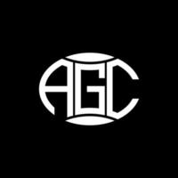 diseño de logotipo de círculo de monograma abstracto agc sobre fondo negro. logotipo de letra de iniciales creativas únicas agc. vector