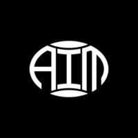 AIM abstract monogram circle logo design on black background. AIM Unique creative initials letter logo. vector