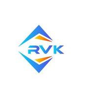 Diseño de logotipo de tecnología abstracta rvk sobre fondo blanco. concepto de logotipo de letra de iniciales creativas rvk. vector