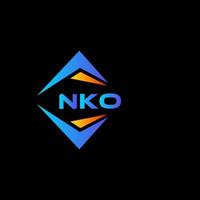 Diseño de logotipo de tecnología abstracta nko sobre fondo negro. nko creative initials letter logo concept.nko diseño de logotipo de tecnología abstracta sobre fondo negro. concepto de logotipo de letra de iniciales creativas nko. vector