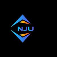 diseño de logotipo de tecnología abstracta nju sobre fondo negro. concepto de logotipo de letra de iniciales creativas nju. vector