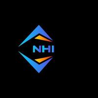 diseño de logotipo de tecnología abstracta nhi sobre fondo negro. concepto de logotipo de letra de iniciales creativas nhi. vector