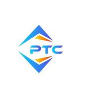 diseño de logotipo de tecnología abstracta ptc sobre fondo blanco. Concepto de logotipo de letra de iniciales creativas de ptc. vector