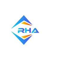 diseño de logotipo de tecnología abstracta rha sobre fondo blanco. concepto de logotipo de letra de iniciales creativas rha. vector