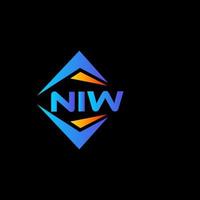 NIW abstract technology logo design on Black background. NIW creative initials letter logo concept. vector