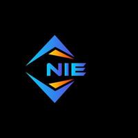 NIE abstract technology logo design on Black background. NIE creative initials letter logo concept. vector