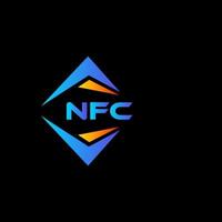 diseño de logotipo de tecnología abstracta nfc sobre fondo negro. Concepto de logotipo de letra de iniciales creativas nfc. vector