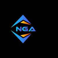 NGA abstract technology logo design on Black background. NGA creative initials letter logo concept. vector