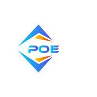 diseño de logotipo de tecnología abstracta poe sobre fondo blanco. concepto de logotipo de letra de iniciales creativas de poe. vector