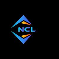 Diseño de logotipo de tecnología abstracta ncl sobre fondo negro. concepto de logotipo de letra de iniciales creativas ncl. vector