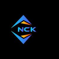 Diseño de logotipo de tecnología abstracta nck sobre fondo negro. concepto de logotipo de letra de iniciales creativas nck. vector