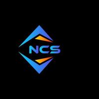 Diseño de logotipo de tecnología abstracta ncs sobre fondo negro. concepto de logotipo de letra de iniciales creativas ncs. vector