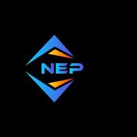 diseño de logotipo de tecnología abstracta nep sobre fondo negro. concepto de logotipo de letra inicial creativa nep. vector