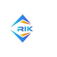 diseño de logotipo de tecnología abstracta rik sobre fondo blanco. concepto de logotipo de letra de iniciales creativas de rik. vector