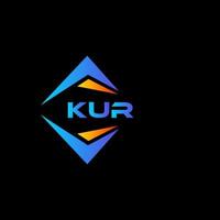 diseño de logotipo de tecnología abstracta kur sobre fondo negro. concepto de logotipo de letra de iniciales creativas kur. vector