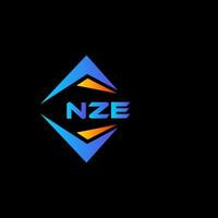 nze diseño de logotipo de tecnología abstracta sobre fondo negro. concepto de logotipo de letra de iniciales creativas nze. vector