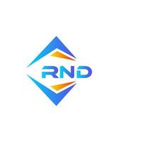 rnd diseño de logotipo de tecnología abstracta sobre fondo blanco. concepto de logotipo de letra de iniciales creativas rnd. vector