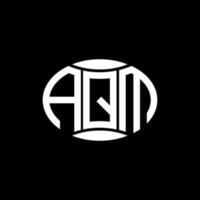 diseño de logotipo de círculo de monograma abstracto aqm sobre fondo negro. logotipo de letra de iniciales creativas únicas de aqm. vector