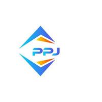 Diseño de logotipo de tecnología abstracta ppj sobre fondo blanco. Concepto de logotipo de letra de iniciales creativas ppj. vector