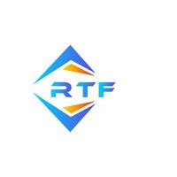 diseño de logotipo de tecnología abstracta rtf sobre fondo blanco. concepto de logotipo de letra de iniciales creativas rtf. vector