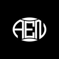 AEN abstract monogram circle logo design on black background. AEN Unique creative initials letter logo. vector