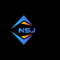 nsj diseño de logotipo de tecnología abstracta sobre fondo negro. concepto de logotipo de letra de iniciales creativas nsj. vector