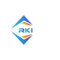 Diseño de logotipo de tecnología abstracta rki sobre fondo blanco. concepto de logotipo de letra de iniciales creativas rki. vector