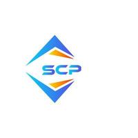 diseño de logotipo de tecnología abstracta scp sobre fondo blanco. concepto de logotipo de letra de iniciales creativas de scp. vector