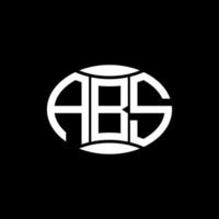 diseño de logotipo de círculo de monograma abstracto abs sobre fondo negro. logotipo de letra de iniciales creativas únicas de abs. vector