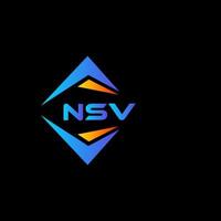 diseño de logotipo de tecnología abstracta nsv sobre fondo negro. concepto de logotipo de letra de iniciales creativas nsv. vector