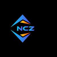 Diseño de logotipo de tecnología abstracta ncz sobre fondo negro. concepto de logotipo de letra de iniciales creativas ncz. vector