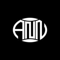 ANN abstract monogram circle logo design on black background. ANN Unique creative initials letter logo. vector