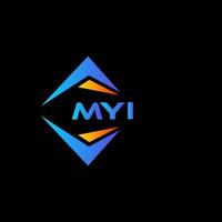 myi diseño de logotipo de tecnología abstracta sobre fondo negro. concepto de logotipo de letra de iniciales creativas myi. vector