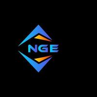 nge diseño de logotipo de tecnología abstracta sobre fondo negro. nge concepto creativo del logotipo de la letra de las iniciales. vector