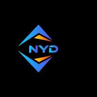 diseño de logotipo de tecnología abstracta de nyd sobre fondo negro. concepto de logotipo de letra de iniciales creativas de nyd. vector