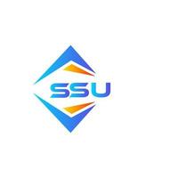 diseño de logotipo de tecnología abstracta ssu sobre fondo blanco. concepto de logotipo de letra de iniciales creativas ssu. vector