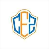 CEZ abstract monogram shield logo design on white background. CEZ creative initials letter logo. vector