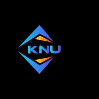 diseño de logotipo de tecnología abstracta knu sobre fondo negro. concepto de logotipo de letra de iniciales creativas knu. vector