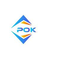 diseño de logotipo de tecnología abstracta pok sobre fondo blanco. concepto de logotipo de letra inicial creativa pok. vector