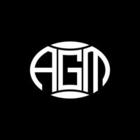 AGM abstract monogram circle logo design on black background. AGM Unique creative initials letter logo. vector