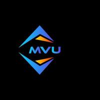 Diseño de logotipo de tecnología abstracta mvu sobre fondo negro. concepto de logotipo de letra de iniciales creativas mvu. vector