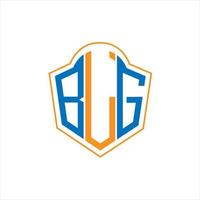 BLG abstract monogram shield logo design on white background. BLG creative initials letter logo. vector