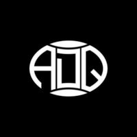 diseño de logotipo de círculo de monograma abstracto adq sobre fondo negro. logotipo de letra de iniciales creativas únicas de adq. vector