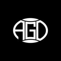 AGO abstract monogram circle logo design on black background. AGO Unique creative initials letter logo. vector